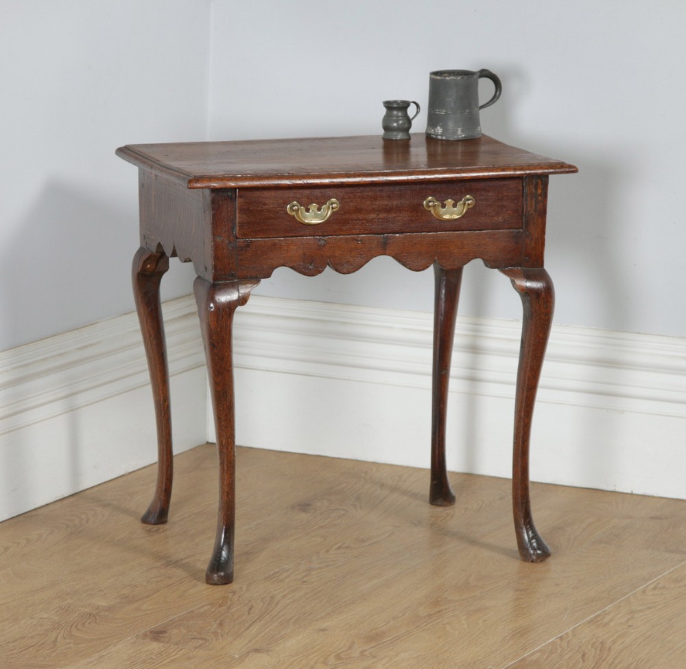 Antique English 18th Century Georgian Oak Occasional Side Hall Lowboy Table (Circa 1740)