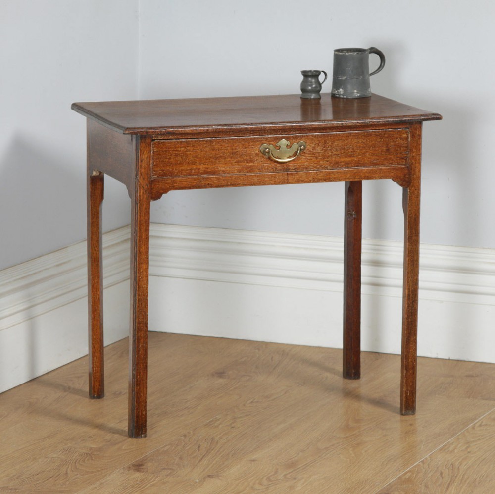 Antique English 18th Century Georgian Oak Occasional Side Hall Writing Table (Circa 1780)
