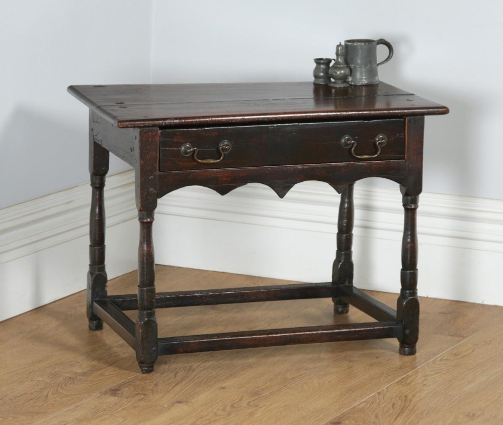 Antique English 18th Century Georgian Oak Occasional Side Table (Circa 1730)