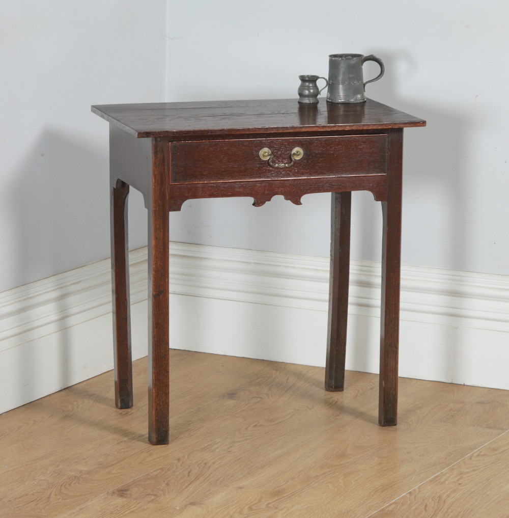 Antique English 18th Century Georgian Oak Occasional Side Hall Writing Table (Circa 1780)