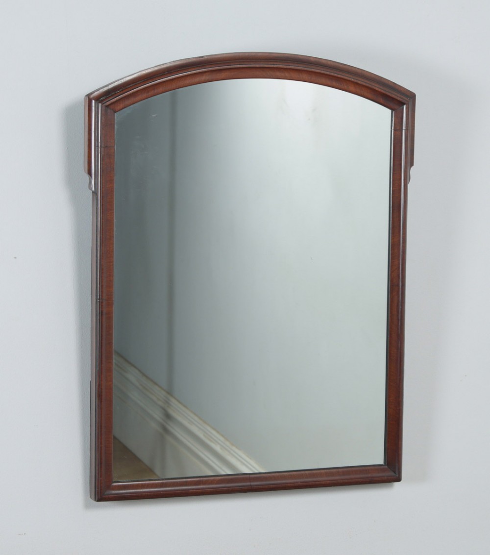 Antique English Victorian Mahogany Rectangular Overmantle Wall Portrait Hanging Mirror (Circa 1870)