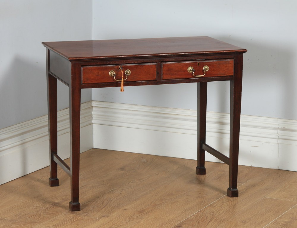Antique English Georgian Style Mahogany Occasional Side Hall Writing Table (Circa 1910)