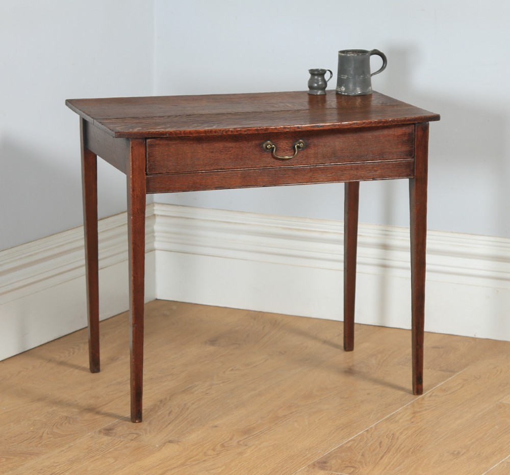 Antique English 18th Century Georgian Oak Occasional Side Hall Writing Lowboy Table (Circa 1780)