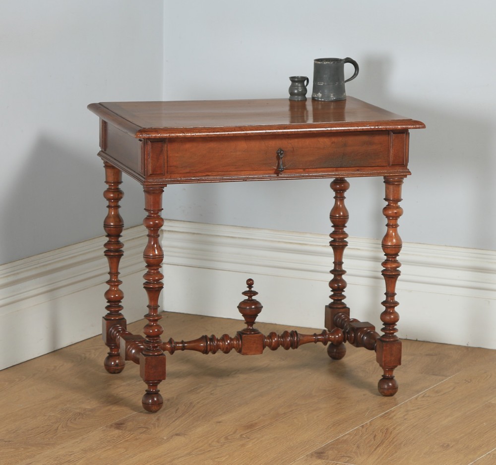 Antique French Walnut Occasional Side Hall Writing Lowboy Table (Circa 1870)