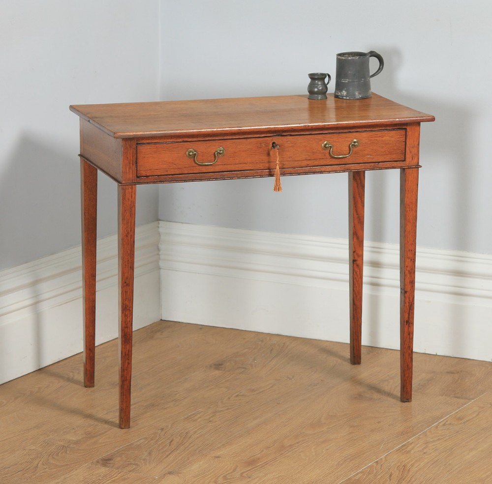 Antique English 18th Century Georgian Oak Occasional Side Hall Writing Table (Circa 1790)