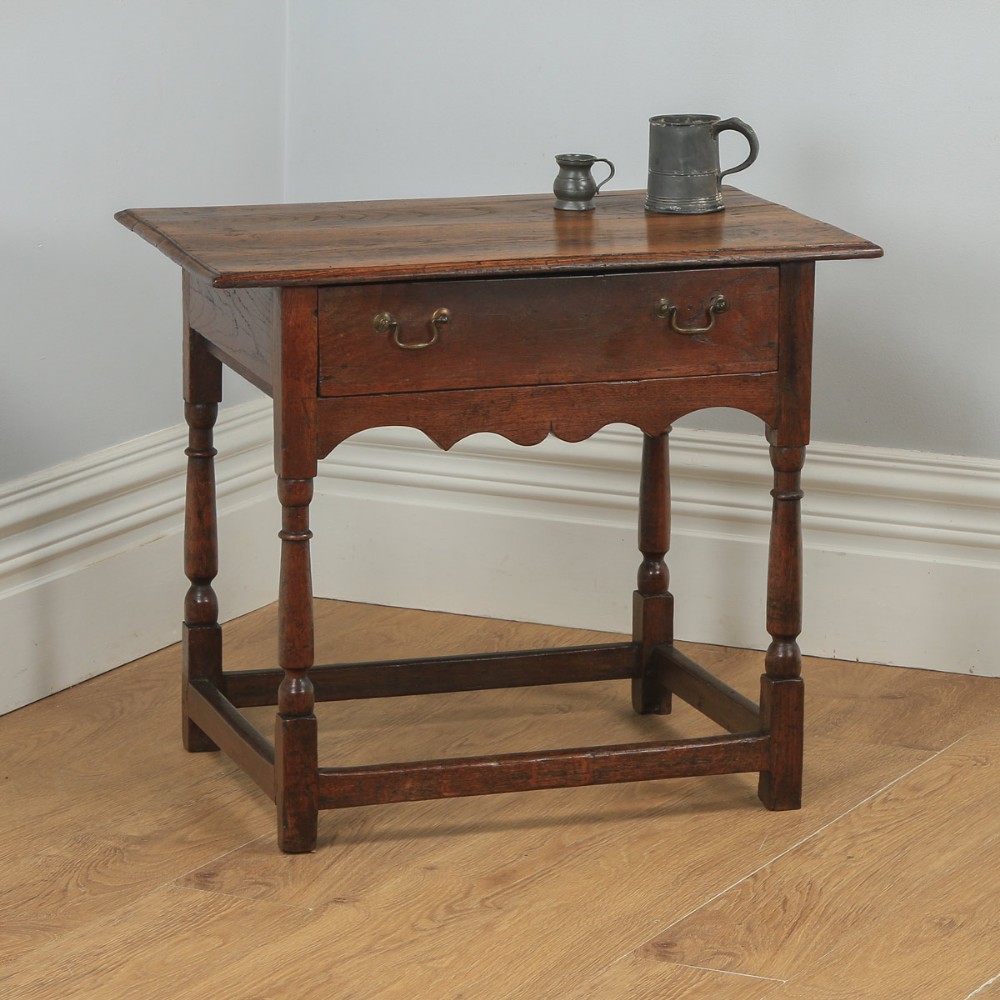 Antique English 18th Century Georgian Oak Occasional Side Hall Writing Table (Circa 1740)
