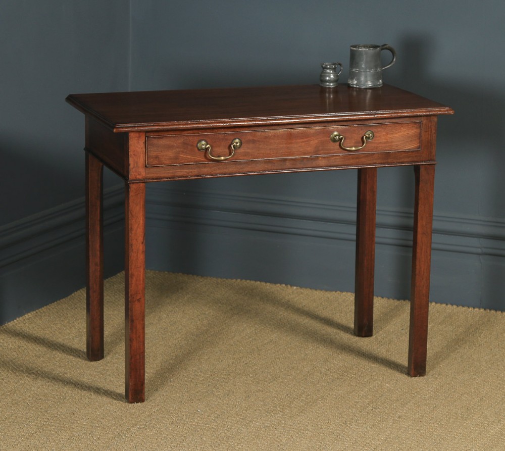 Antique English Georgian Mahogany Occasional Hall Writing Lowboy Side Table (Circa 1800)