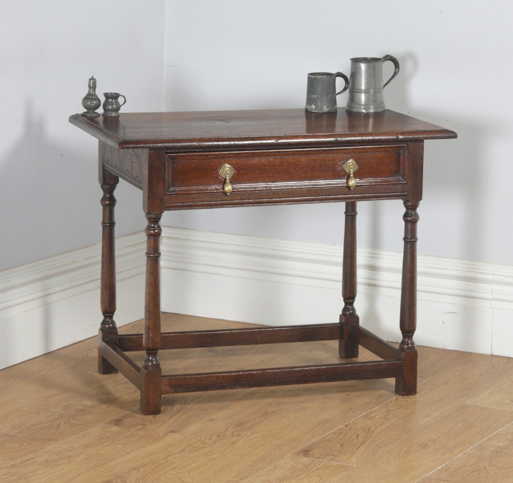 Antique English 19th Century George III Oak Occasional Side Hall Writing Table (Circa 1820)