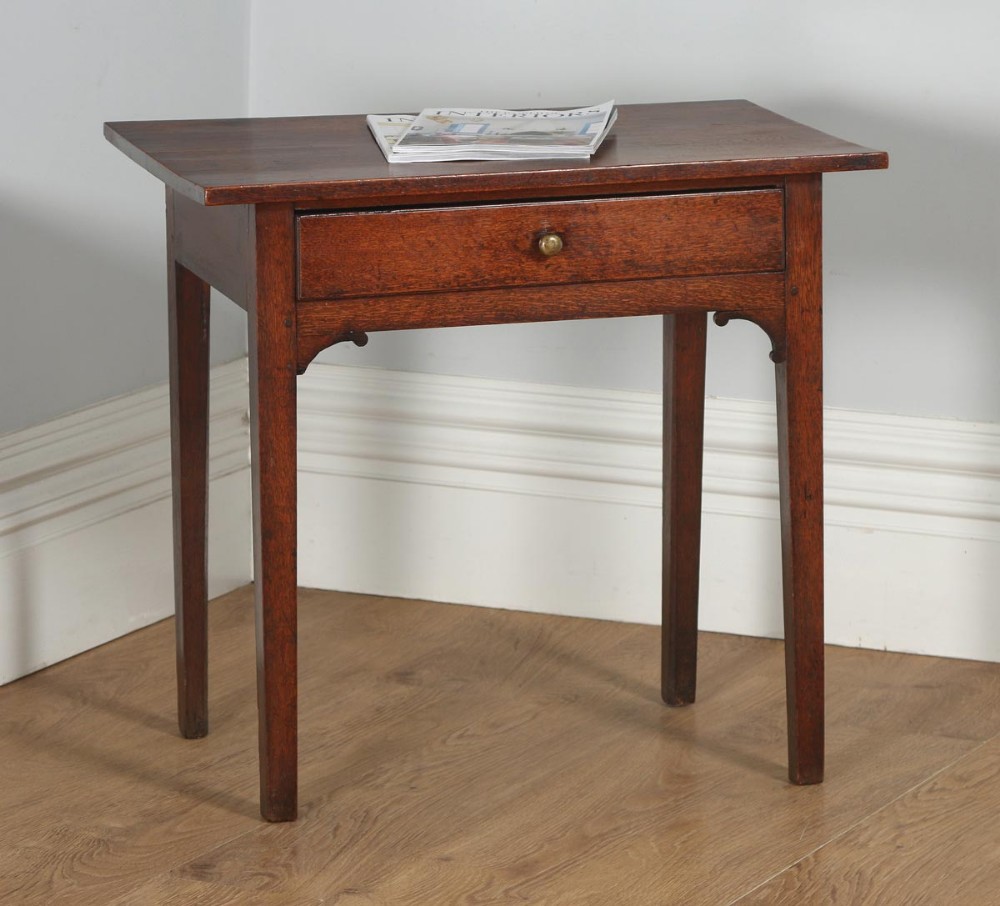 Antique English Georgian Oak Country Side Table (Circa 1800)