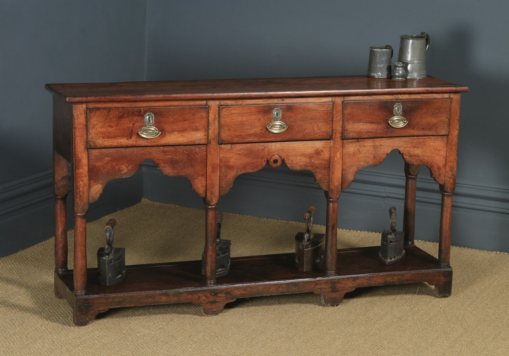 Antique Welsh Georgian Oak Potboard Low Dresser Base Sideboard (Circa 1810)