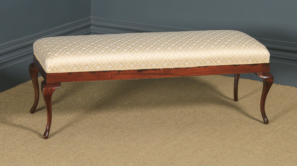 Antique English Edwardian Mahogany Window Seat (Circa 1910)