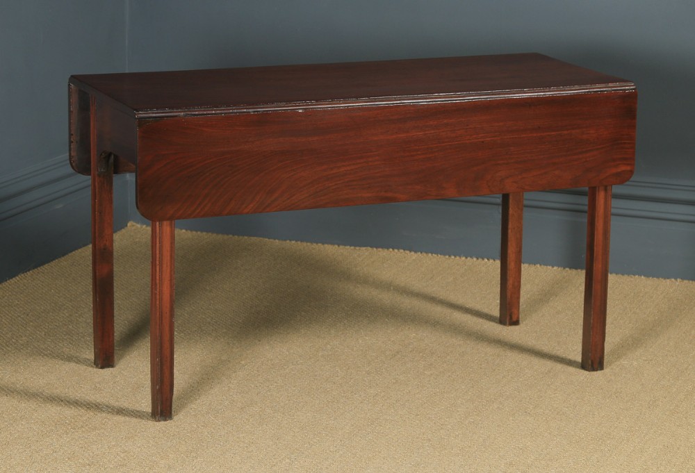 Antique English Georgian Cuban Mahogany Drop Leaf Pembroke Dining Side Table (Circa 1790)