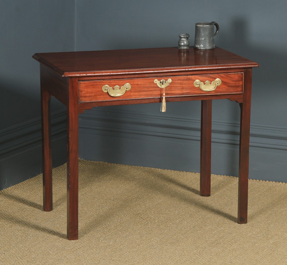 Antique English Georgian Mahogany Occasional Hall Writing Lowboy Side Table (Circa 1780)