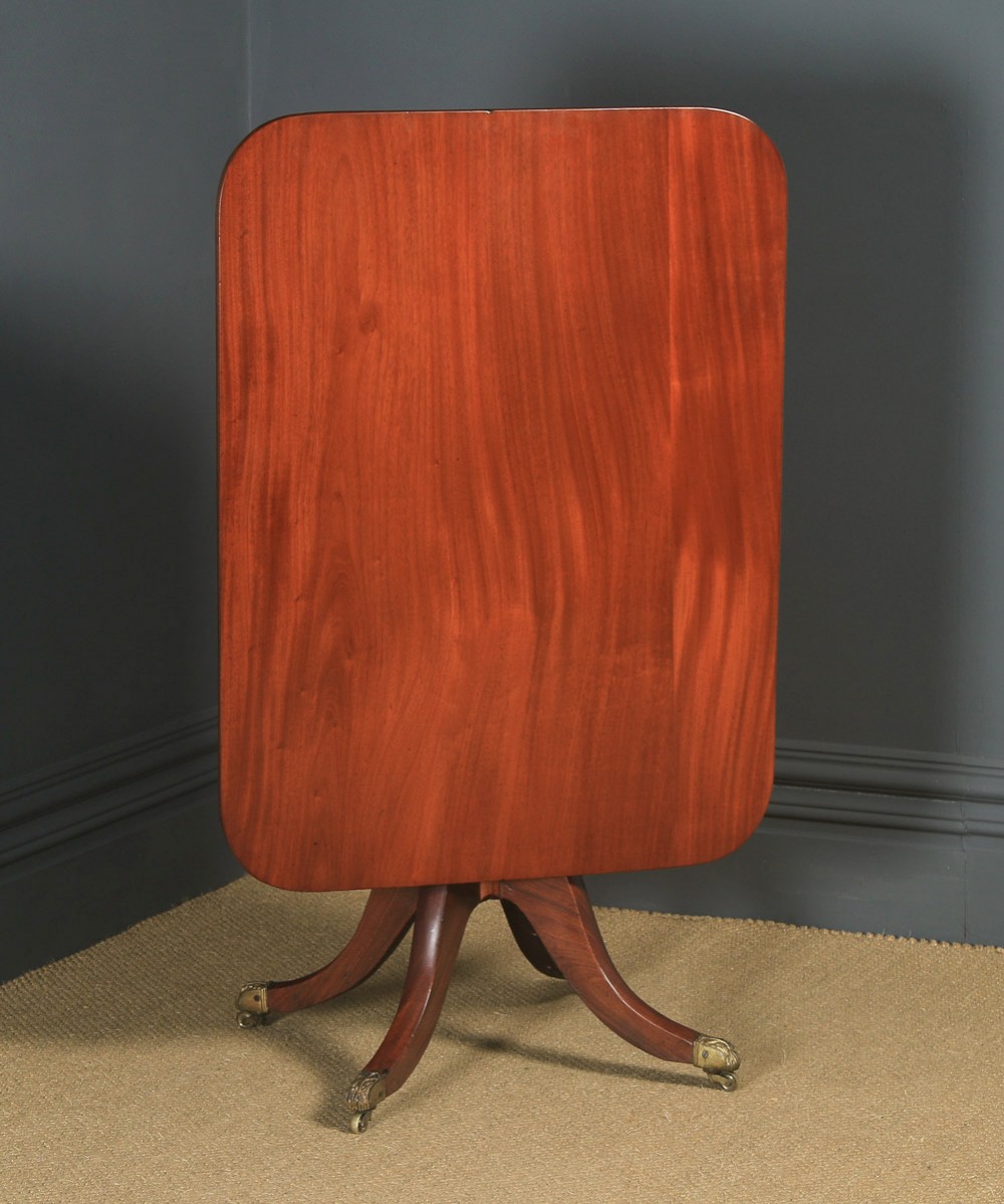 Small Antique English Georgian Regency Figured Mahogany Tilt Top Occasional Breakfast Dining Table (Circa 1820)