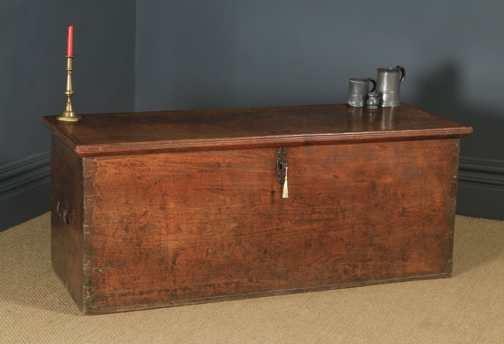 Large Antique English Georgian Provincial Chestnut Blanket Box Chest Trunk (Circa 1770)