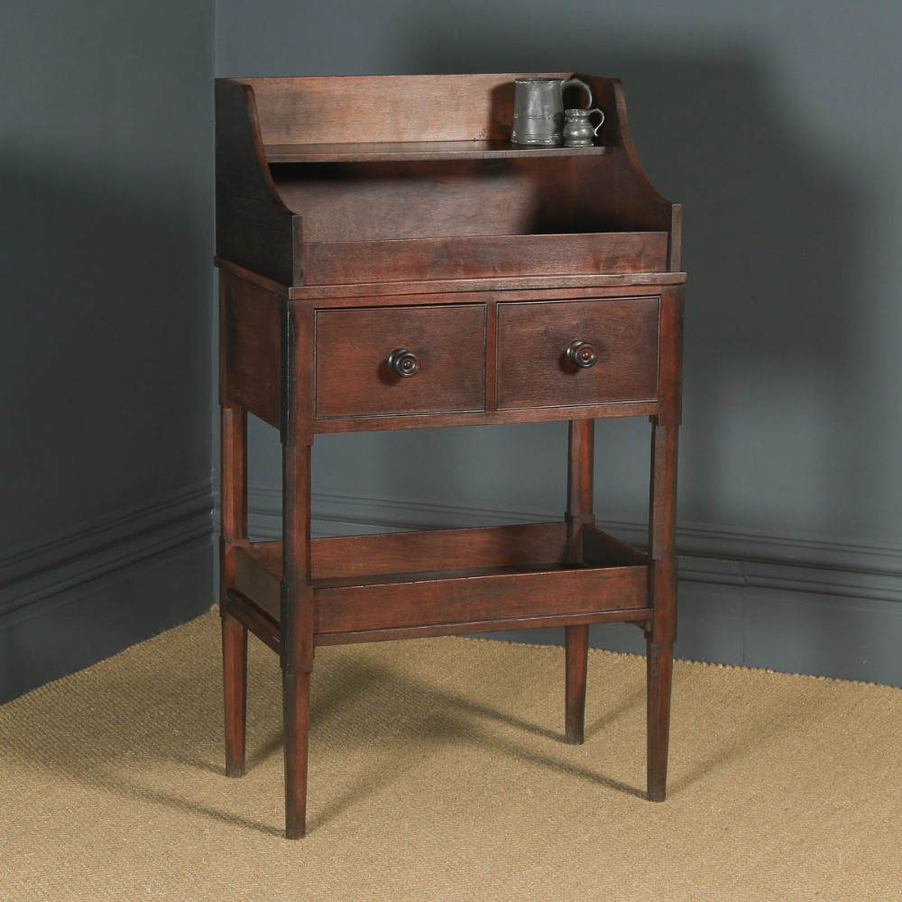 Antique English Georgian Regency Oak Wash Stand Display Table (Circa 1820)