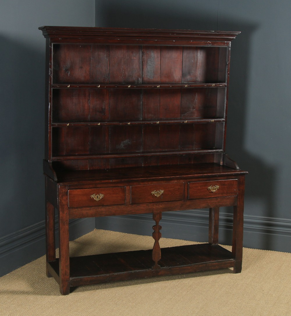 Antique Welsh Georgian Oak Dresser Base Sideboard Potboard & Rack (Circa 1780)