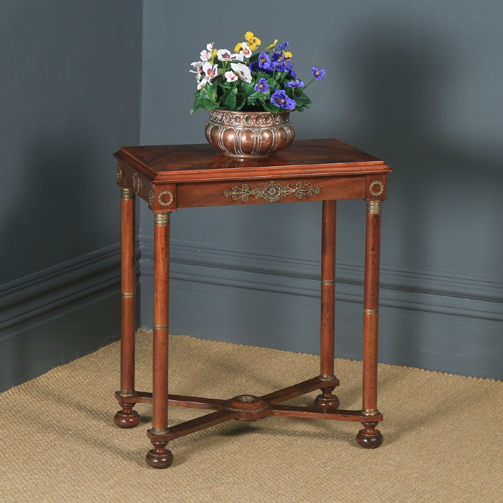 French Empire Burr Walnut and Brass Occasional Table C1860