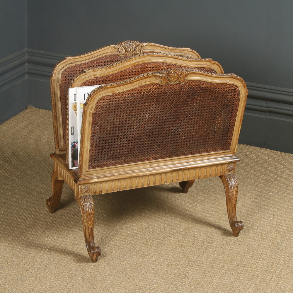 Antique French Louis Gilt Style Magazine Rack Paper Music Tidy Canterbury (Circa 1930)