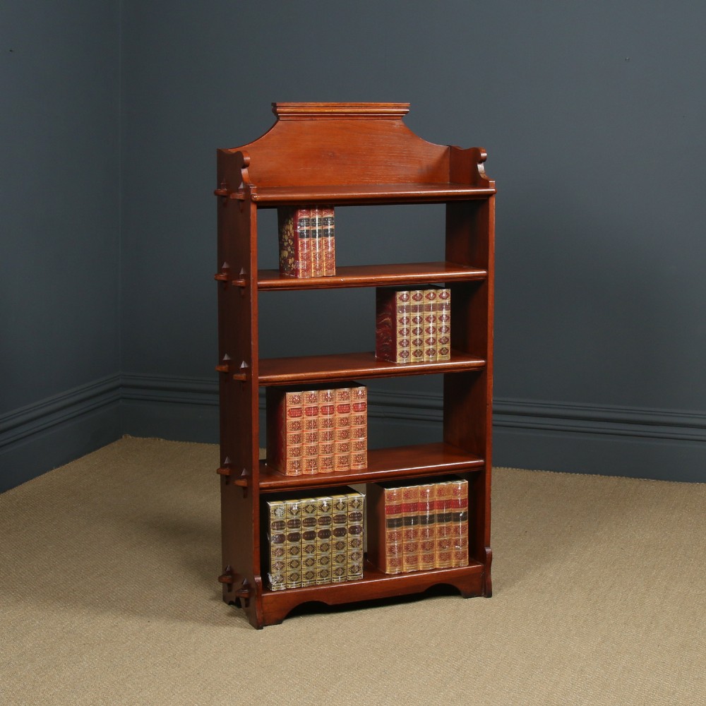 Antique English Arts & Crafts Oak Open Five Shelf Bookcase / Bookshelves (Circa 1930)