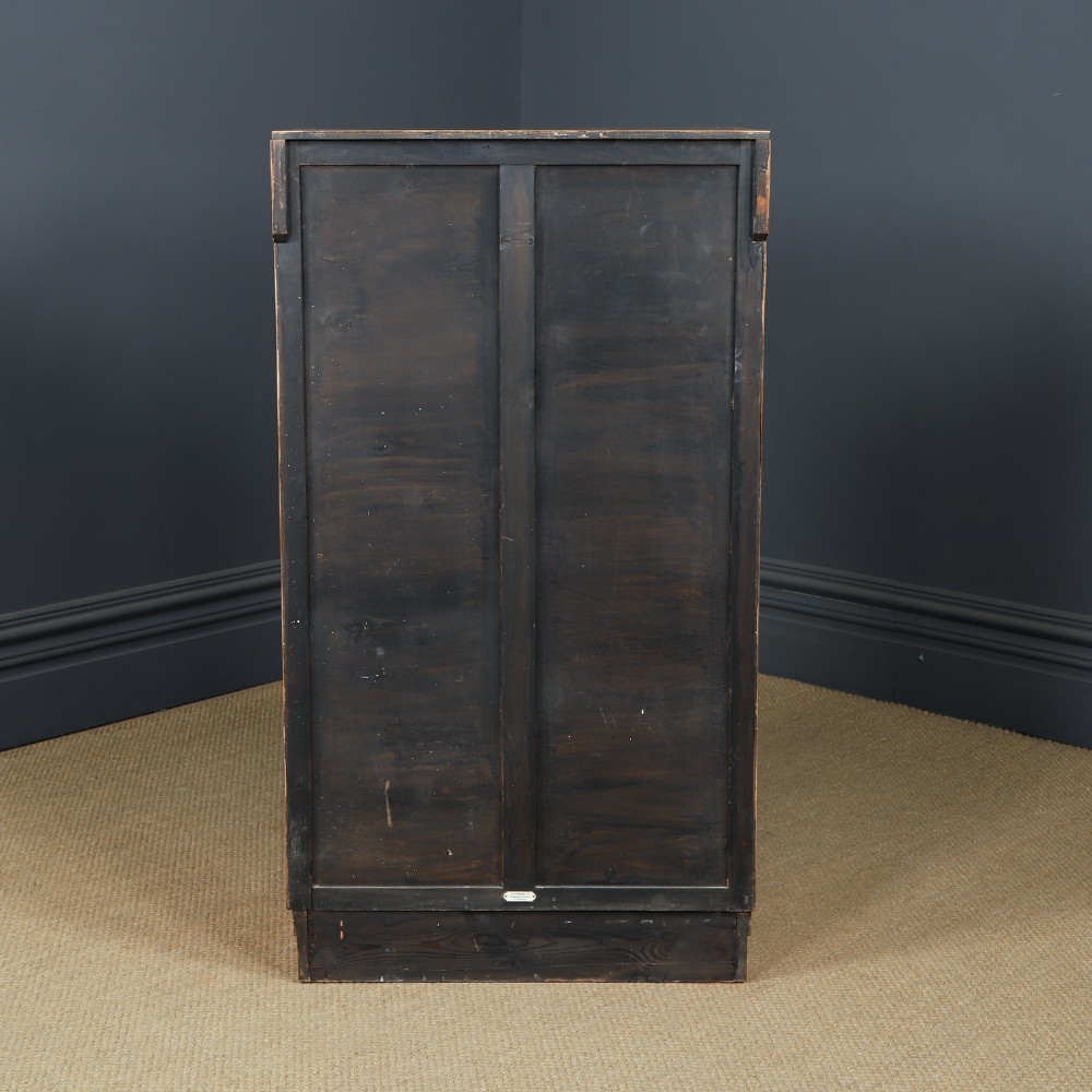 Small Antique English Art Deco Walnut Two Door Tallboy Compactum Armoire (Circa 1930) View IX