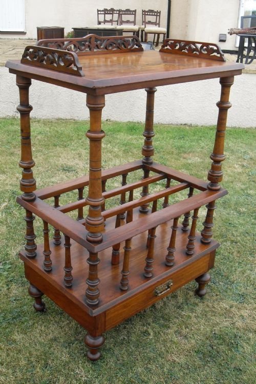 Victorian Mahogany and Walnut Wot-not/canterbury