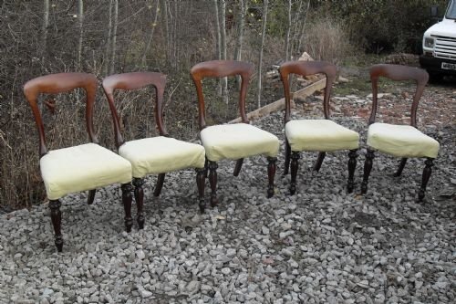 Set of Five 19th Century Mahogany Hoop Backed Dining Chairs.