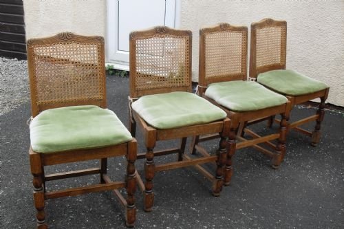 Nice Set of Four Oak Bergere Backed Chairs.