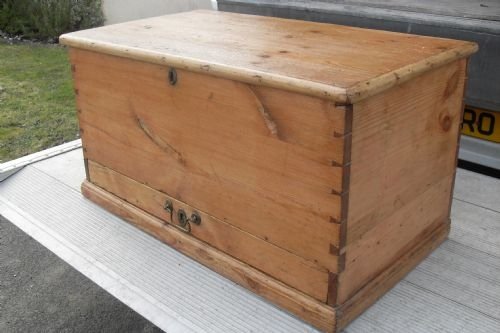 Unusual 19th Century Pine Chest/blanket Box