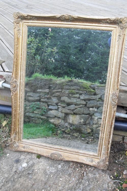 Lovely Old Floral Gilt Framed Mirror
