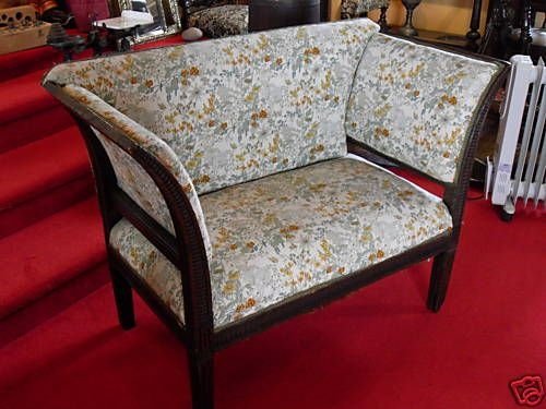 Carved Oak Upholstered Window Sofa (Possibly French)