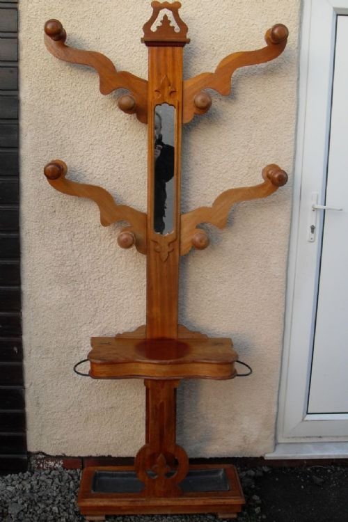 Edwardian Style Oak and Mahogany Hall/coat Stand