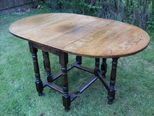 Solid Oak Gate Leg Dining Table