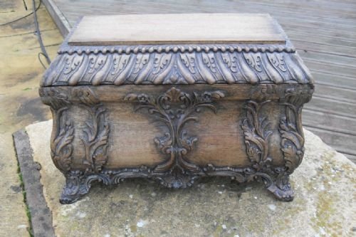 Walnut Carved Jewellery Casket