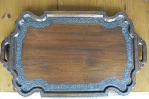 Lovely Carved Mahogany Tray