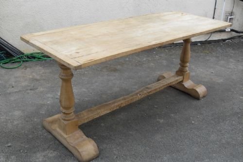 Antique Pine Large Kitchen Refectory Table

