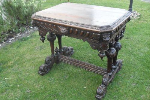 Victorian Carved Oak Centre Table
