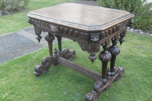 Victorian Carved Oak Centre Table