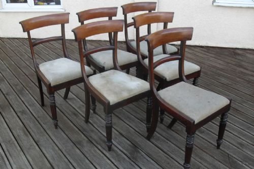 Set of 6 William IV Mahogony Dining Chairs