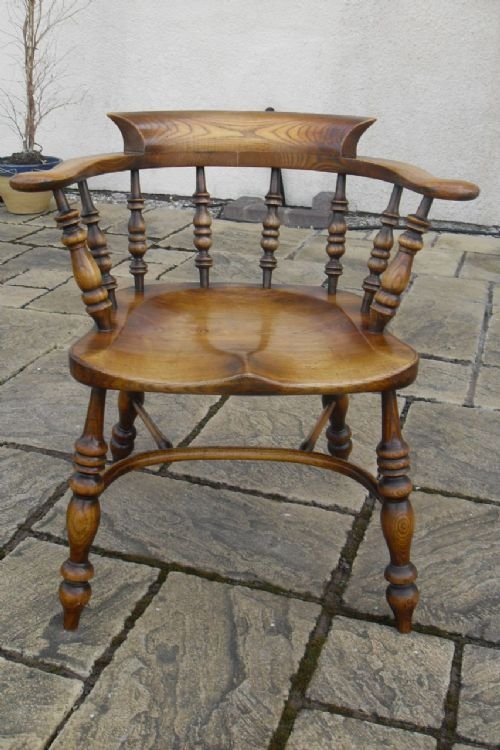 Oak Smokers Bow Chair Spindle Backed