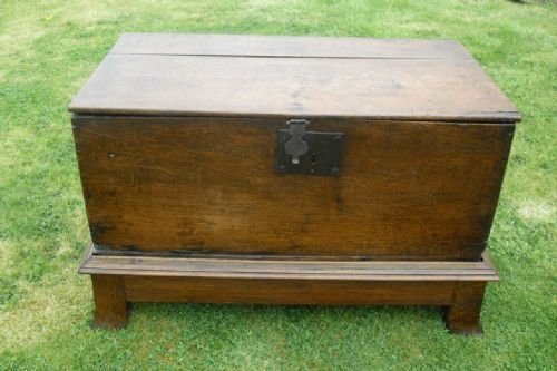 Late 17th Century Elm Chest on Later Stand