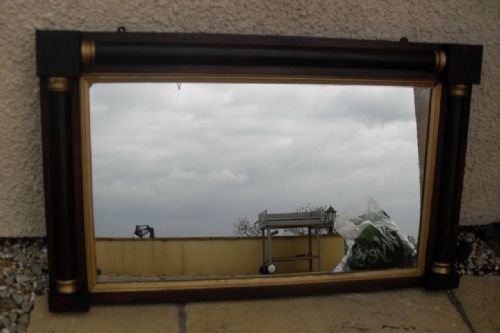 19th Century Regency Style Rosewood Gilt Overmantle Mirror