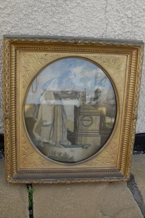 19th Century Needlework in Gilt Frame