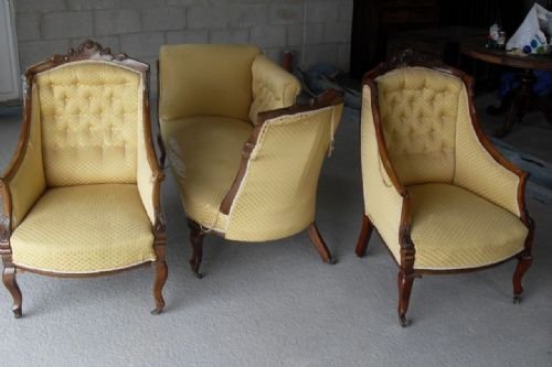 fig 1. Lovely edwardian carved walnut suite