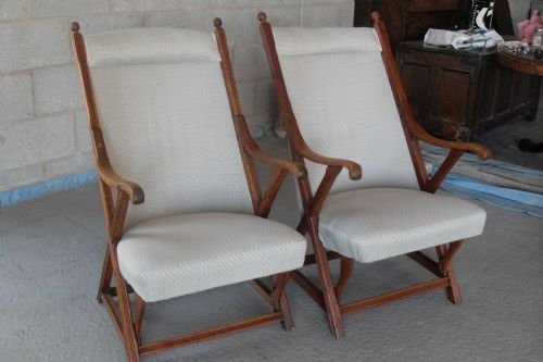 Lovely Pair of Edwardian Mahogany Armchairs Nicely Upholstered