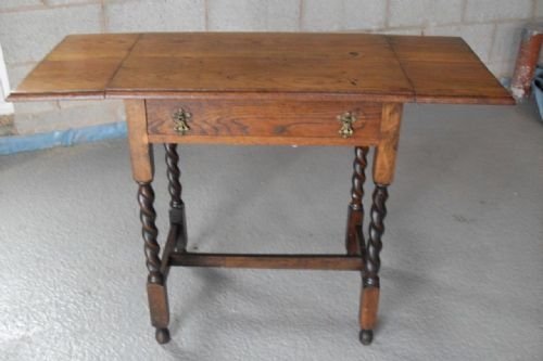 Oak Hall Table with Drawer Brass Handles