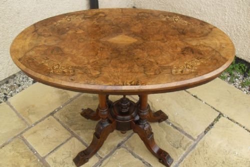 Lovely Victorian Inlaid Burr Walnut Loo Table