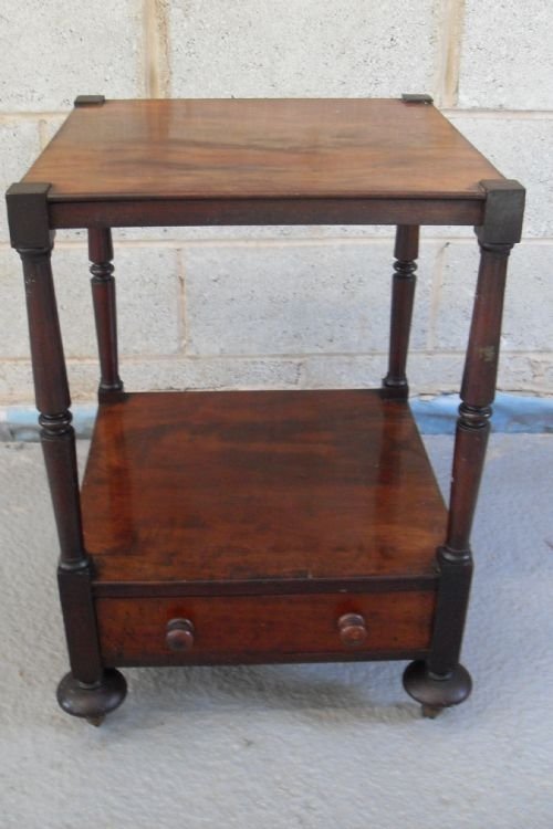 Victorian Mahogany Two Tier Wot Not on Castors