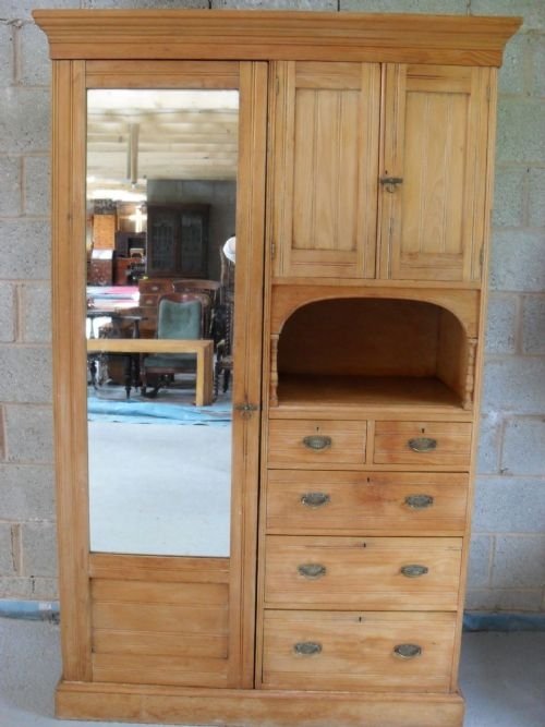 Victorian Pine Compactum Wardrobe Four Piece