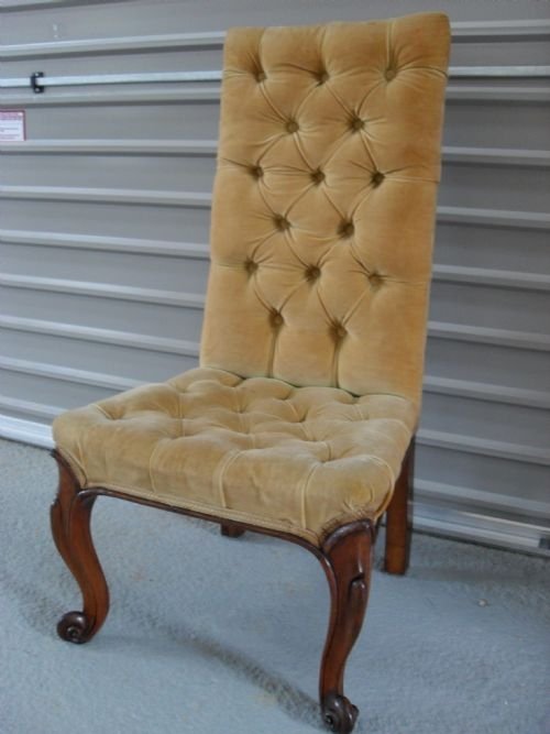 Lovely Rosewood Victorian Petite Upright Button Backed and Seated Nursing Chair